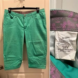 Riders by Lee, Mint Green Capris, Women Size 20W